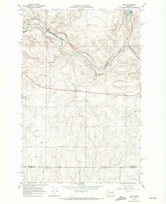 Classic USGS Irby Washington 7.5'x7.5' Topo Map Image
