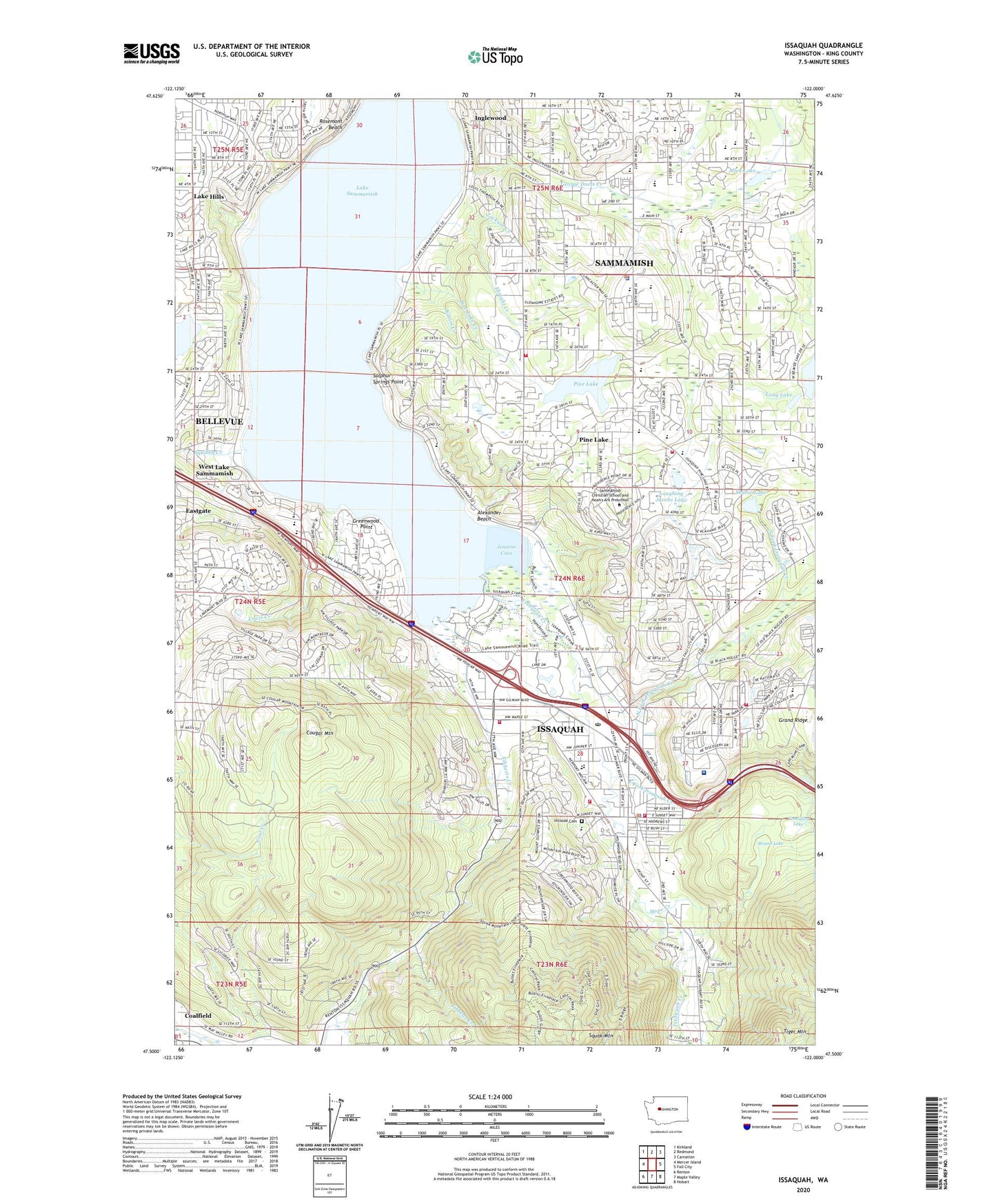 Issaquah Washington US Topo Map Image