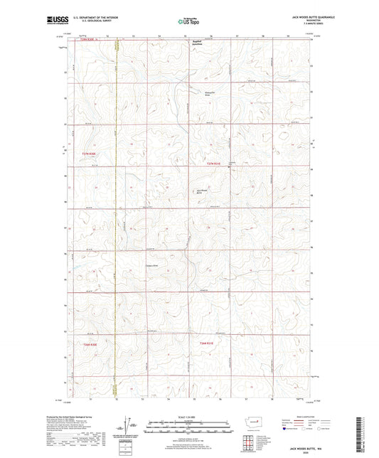 Jack Woods Butte Washington US Topo Map Image