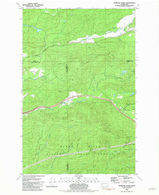 Classic USGS Kamilche Valley Washington 7.5'x7.5' Topo Map Image
