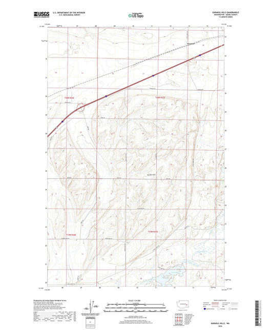 Karakul Hills Washington US Topo Map Image