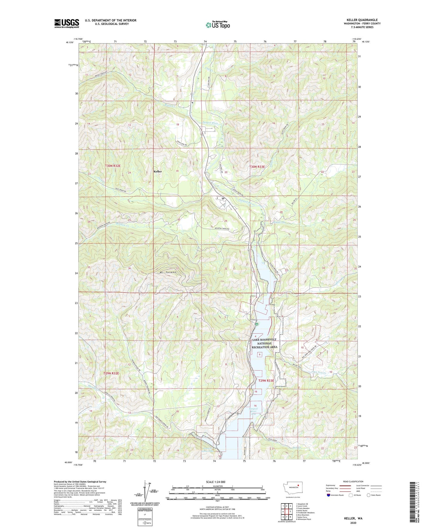 Keller Washington US Topo Map Image