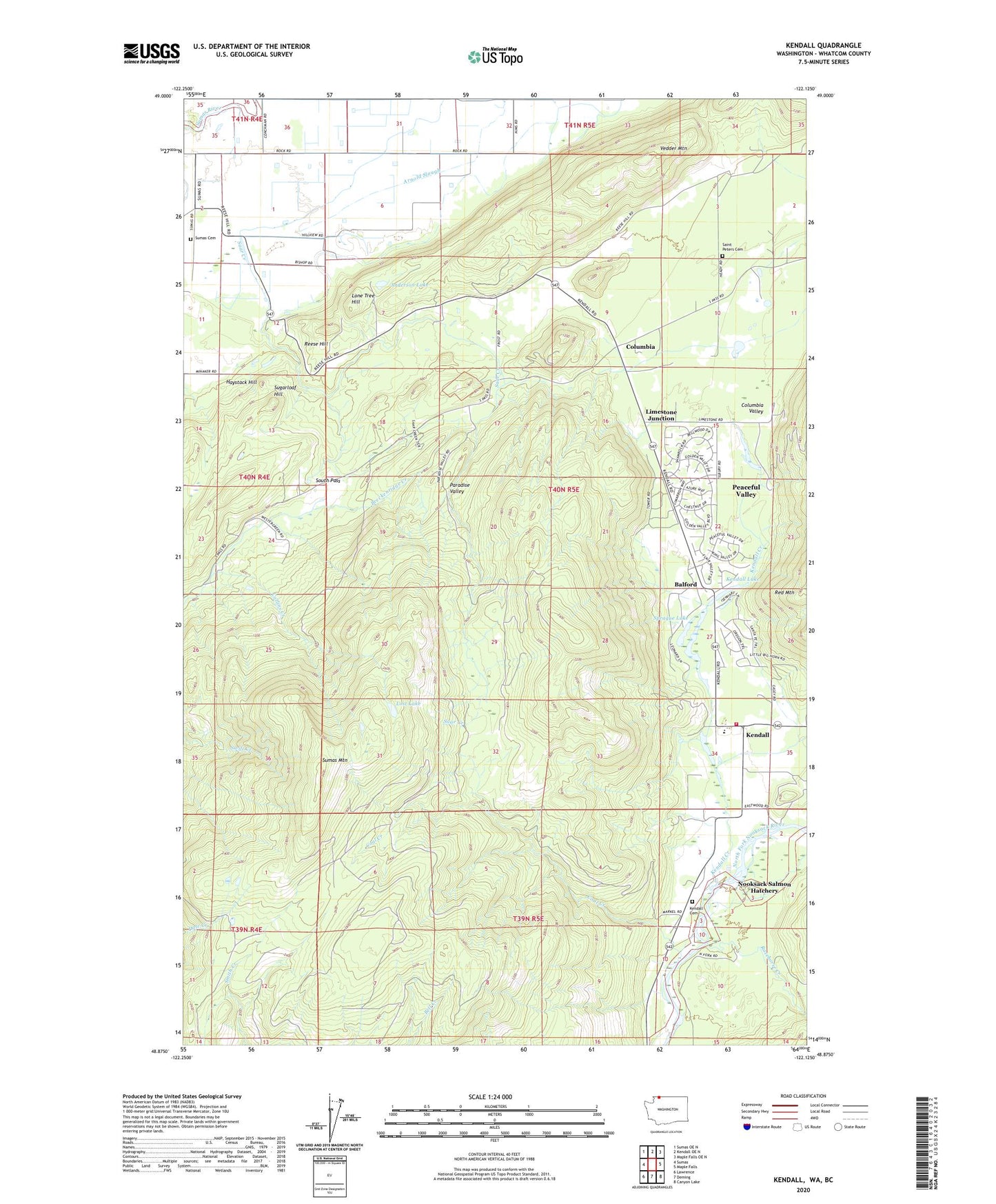 Kendall Washington US Topo Map Image