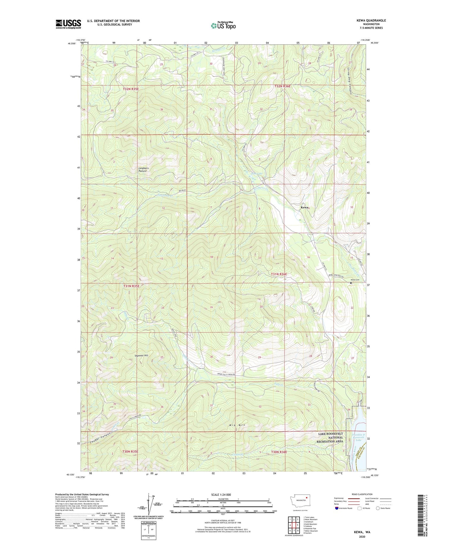 Kewa Washington US Topo Map Image