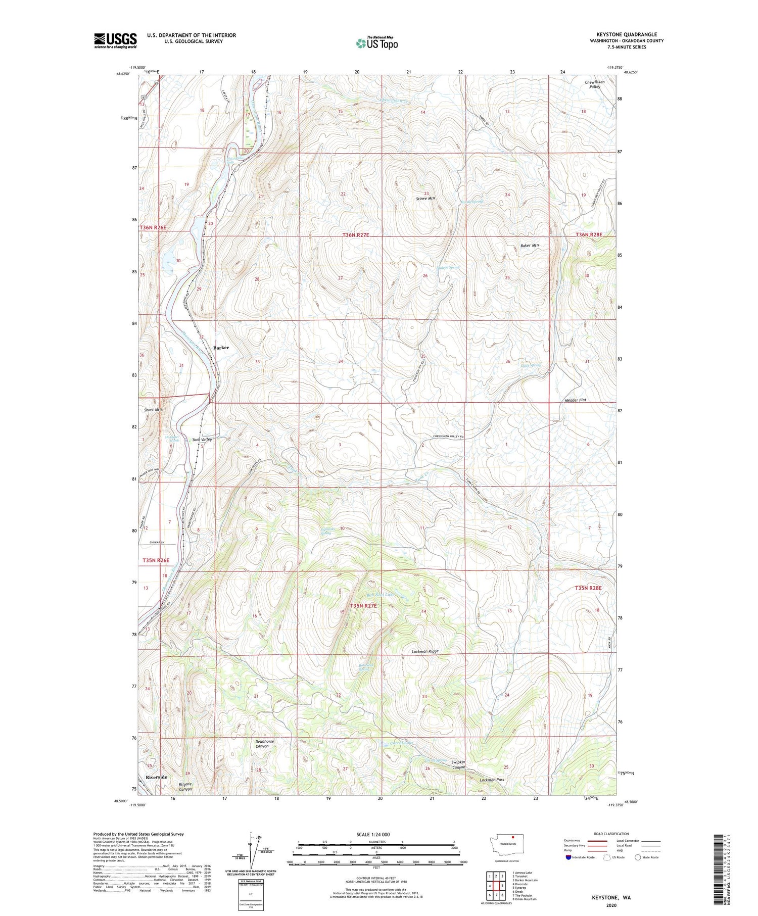 Keystone Washington US Topo Map Image