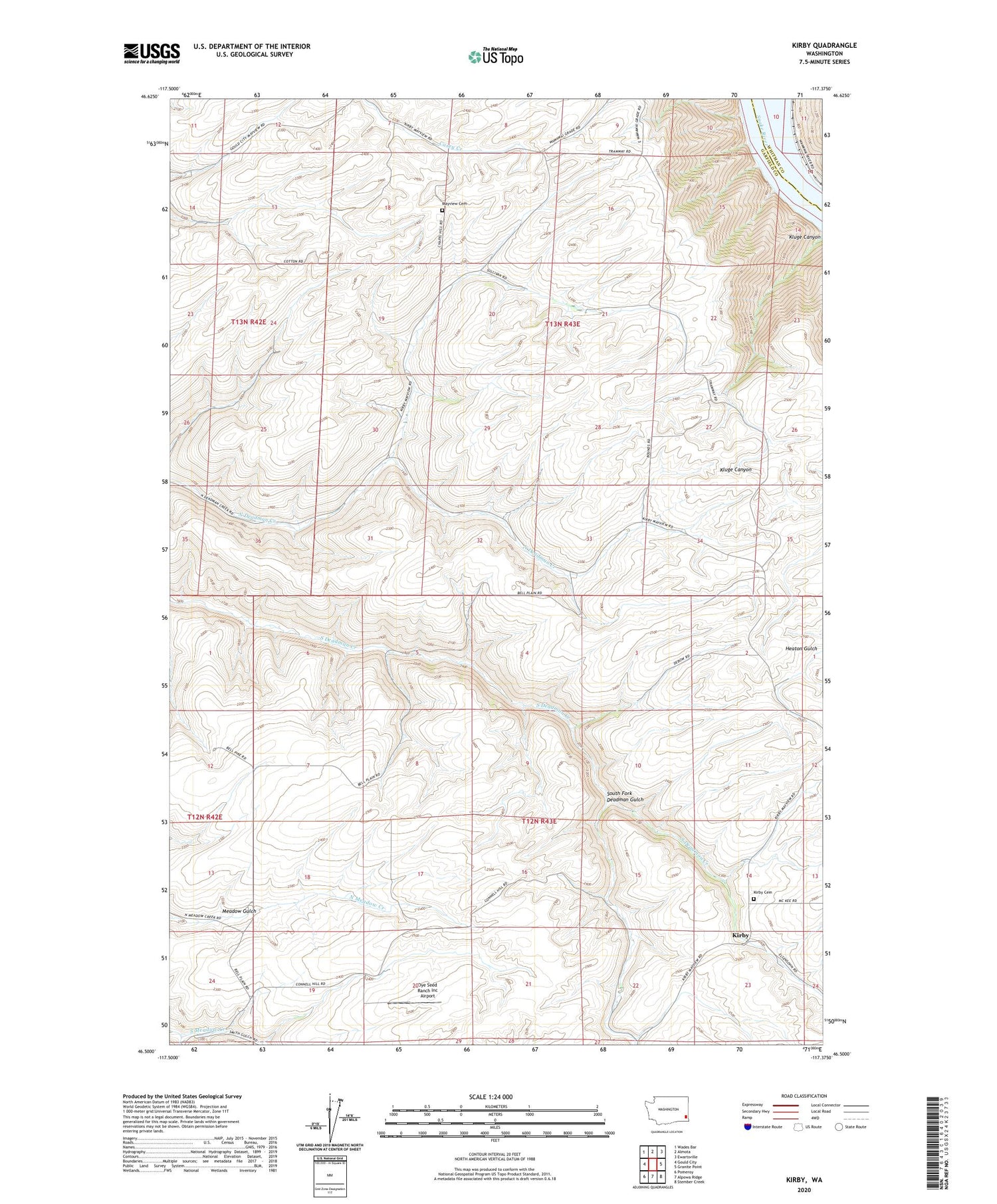 Kirby Washington US Topo Map Image