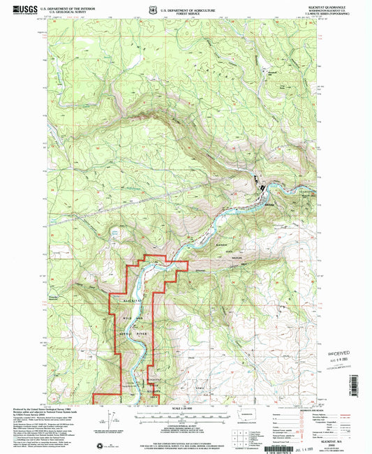 Classic USGS Klickitat Washington 7.5'x7.5' Topo Map Image