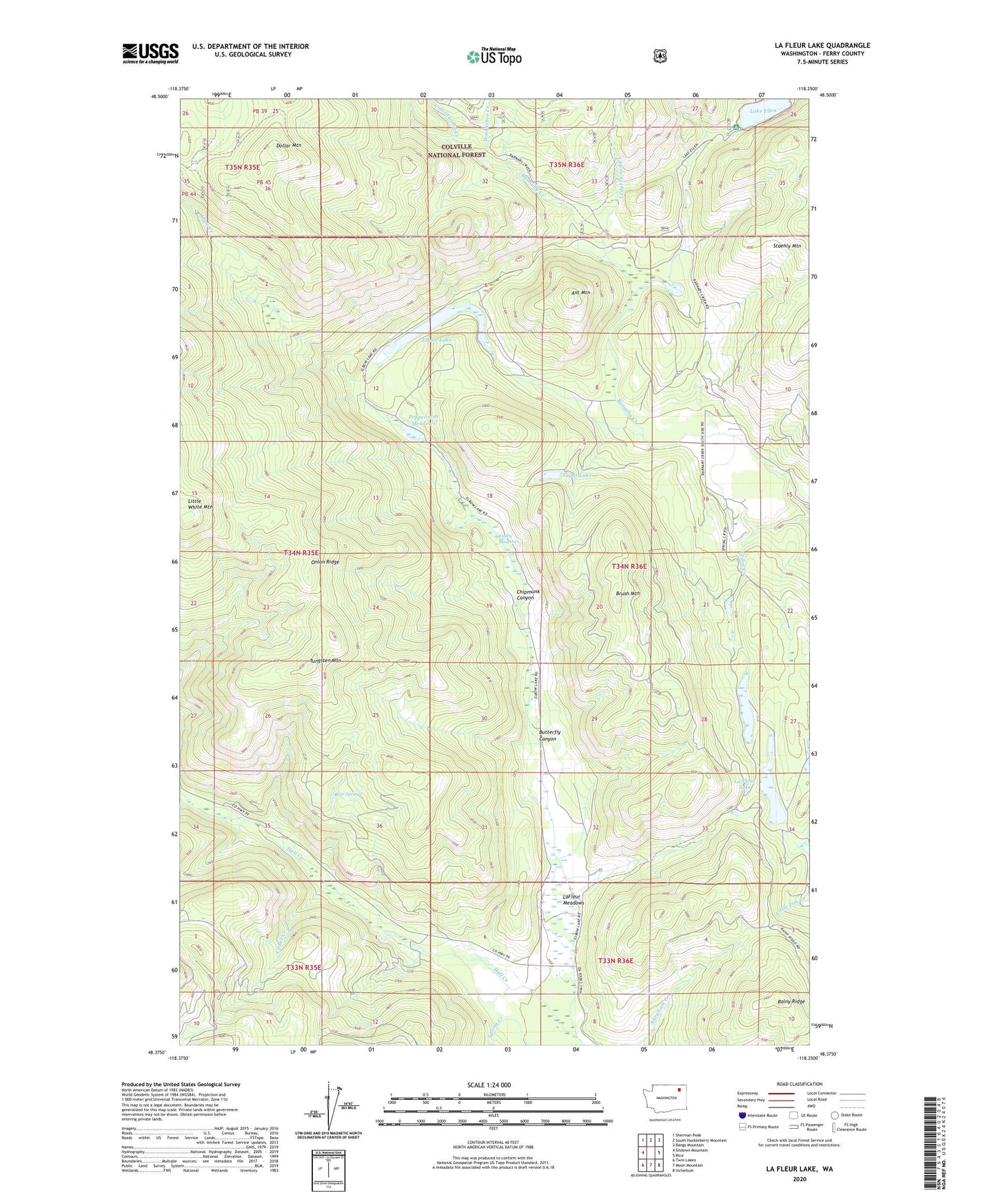 La Fleur Lake Washington US Topo Map Image