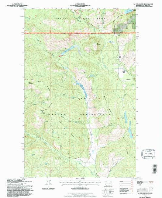 Classic USGS La Fleur Lake Washington 7.5'x7.5' Topo Map Image
