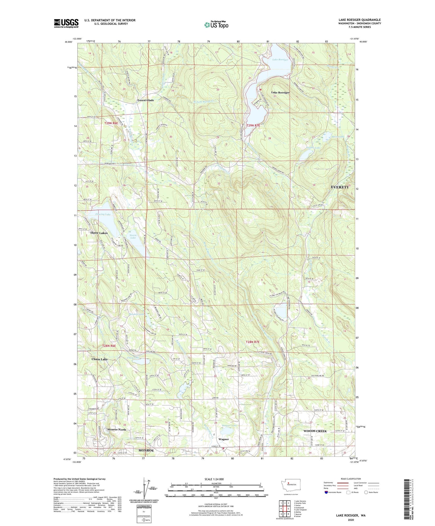 Lake Roesiger Washington US Topo Map Image