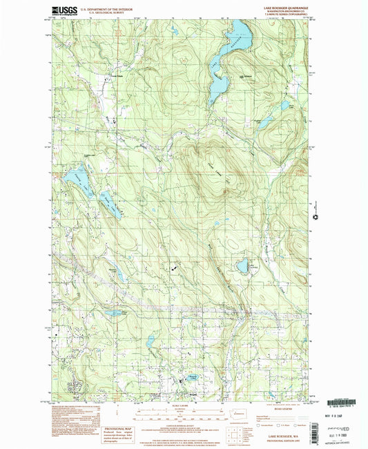 Classic USGS Lake Roesiger Washington 7.5'x7.5' Topo Map Image