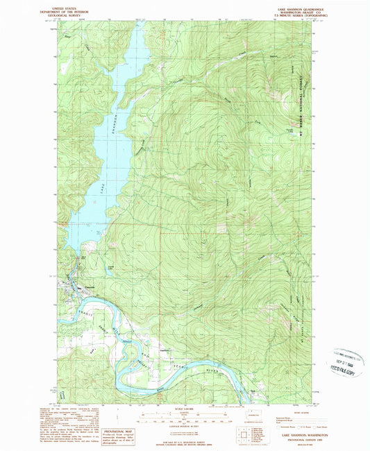 Classic USGS Lake Shannon Washington 7.5'x7.5' Topo Map Image