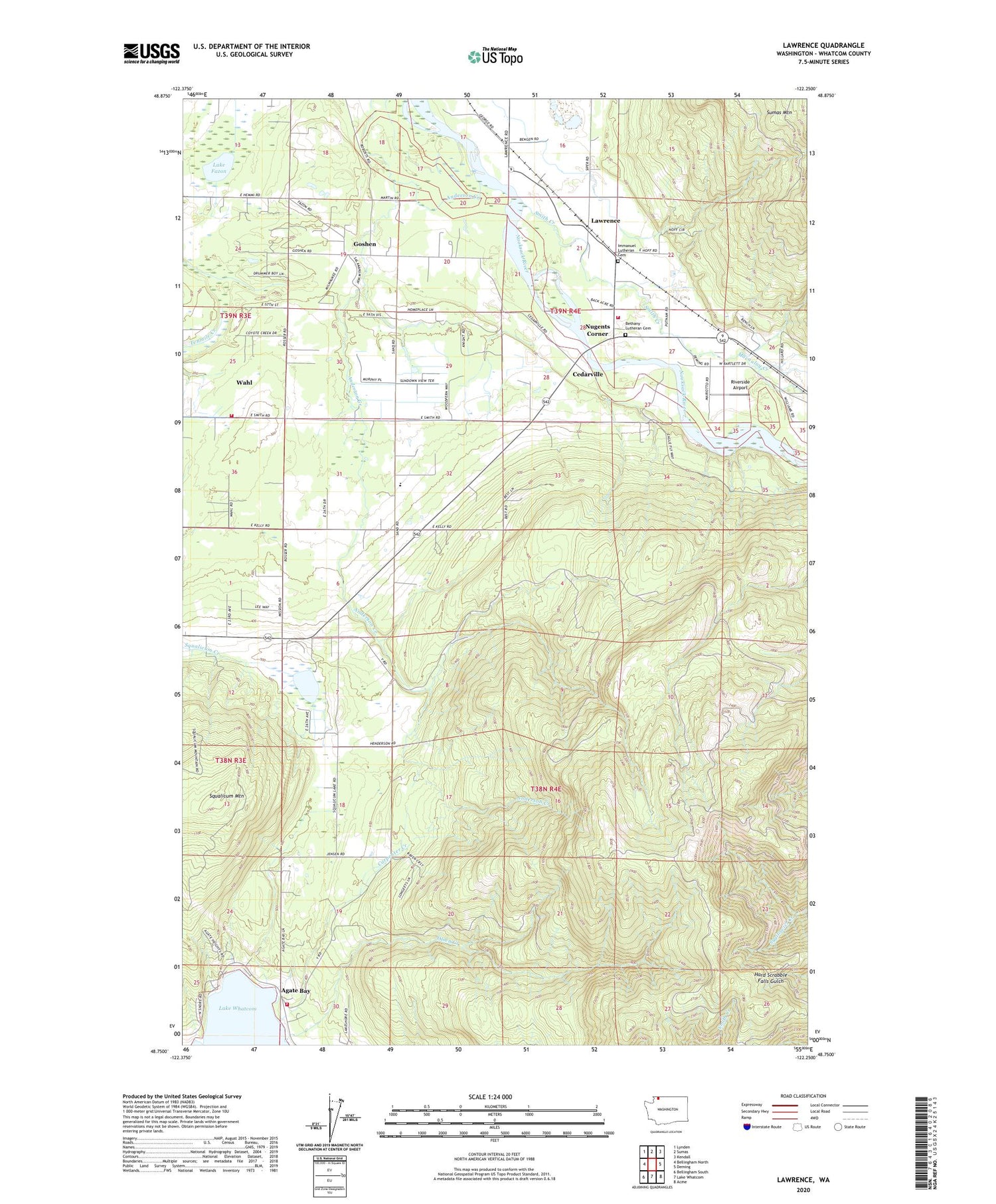 Lawrence Washington US Topo Map Image
