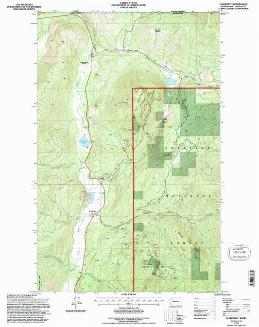 Classic USGS Leadpoint Washington 7.5'x7.5' Topo Map Image
