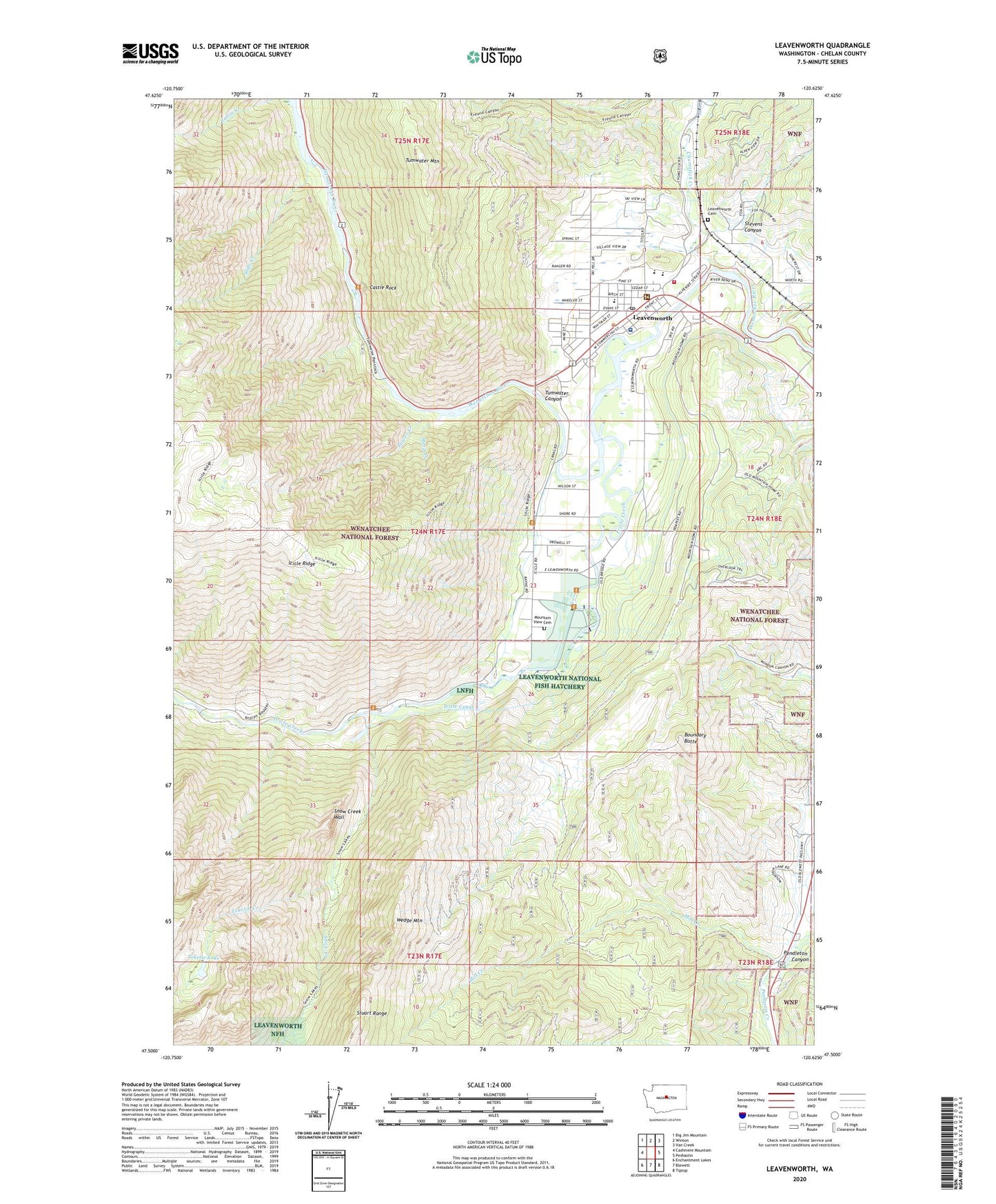 Leavenworth Washington US Topo Map Image