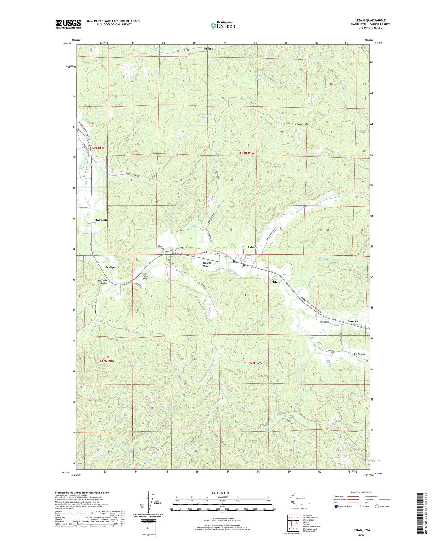 Lebam Washington US Topo Map Image