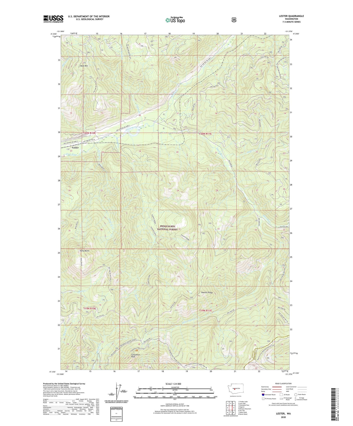Lester Washington US Topo Map Image