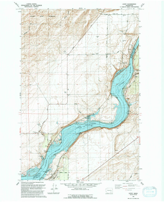 Classic USGS Levey Washington 7.5'x7.5' Topo Map Image