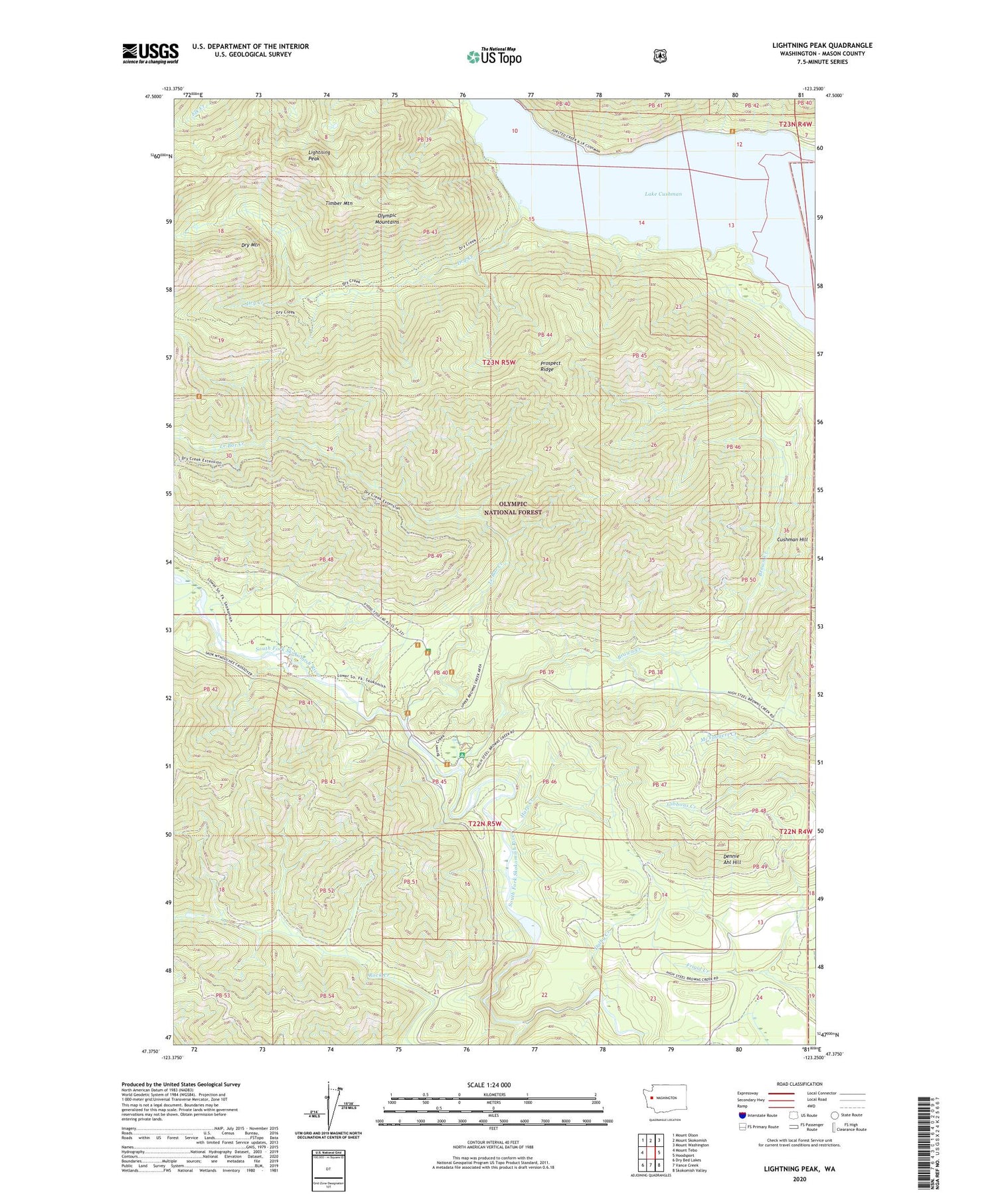 Lightning Peak Washington US Topo Map Image