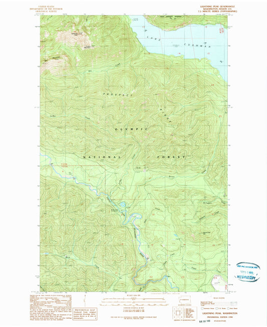 Classic USGS Lightning Peak Washington 7.5'x7.5' Topo Map Image