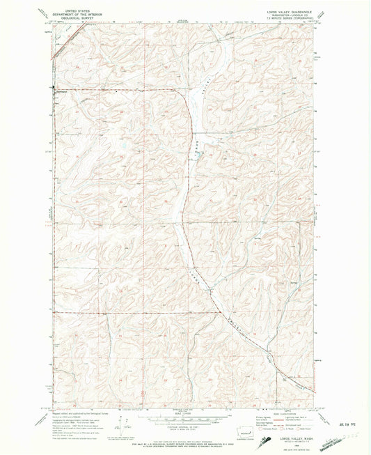 Classic USGS Lords Valley Washington 7.5'x7.5' Topo Map Image