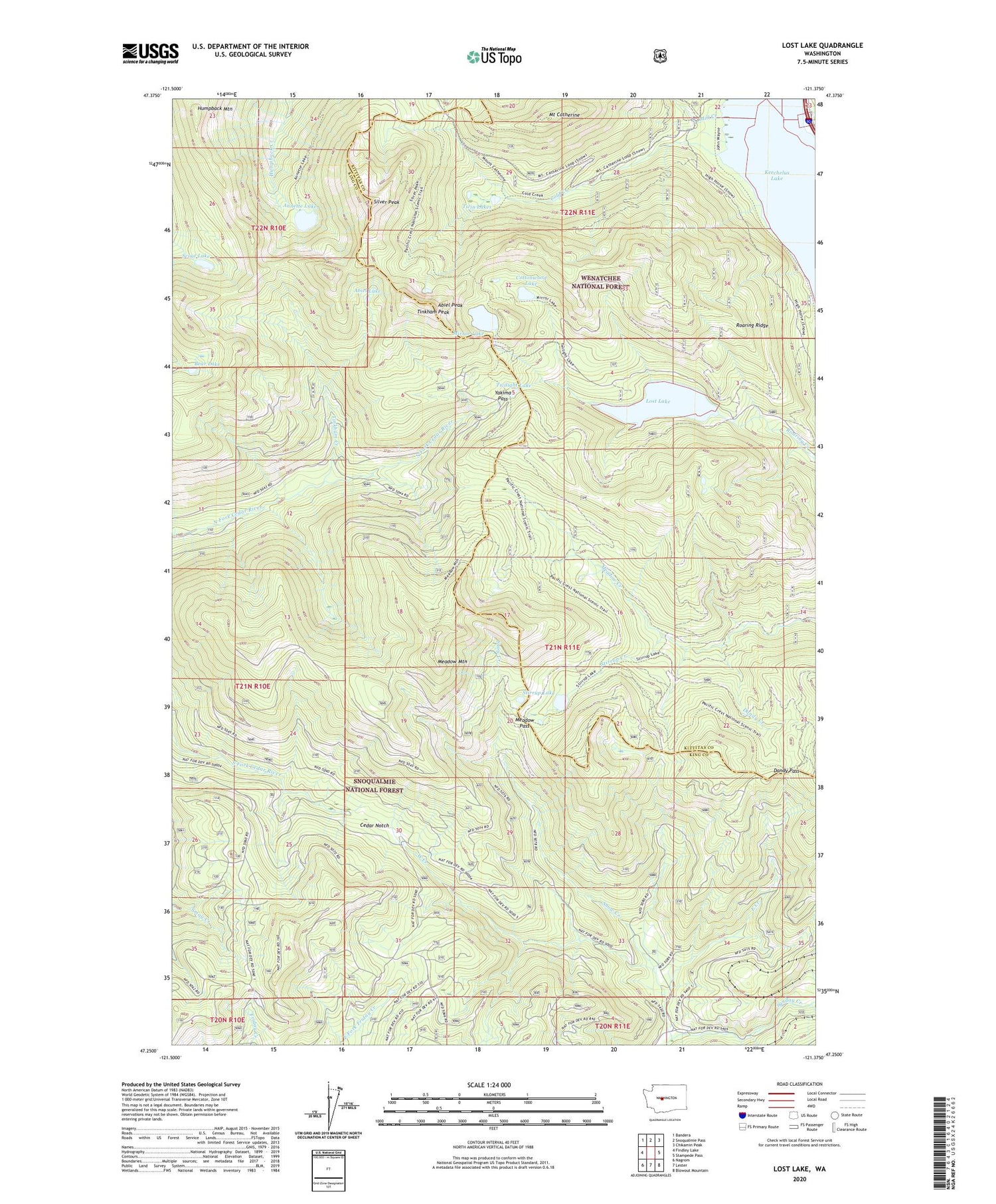 Lost Lake Washington US Topo Map Image