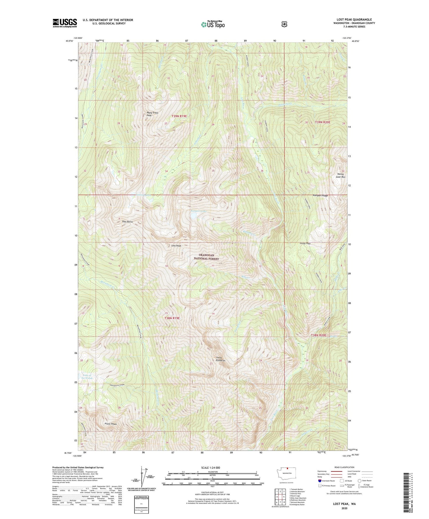 Lost Peak Washington US Topo Map Image