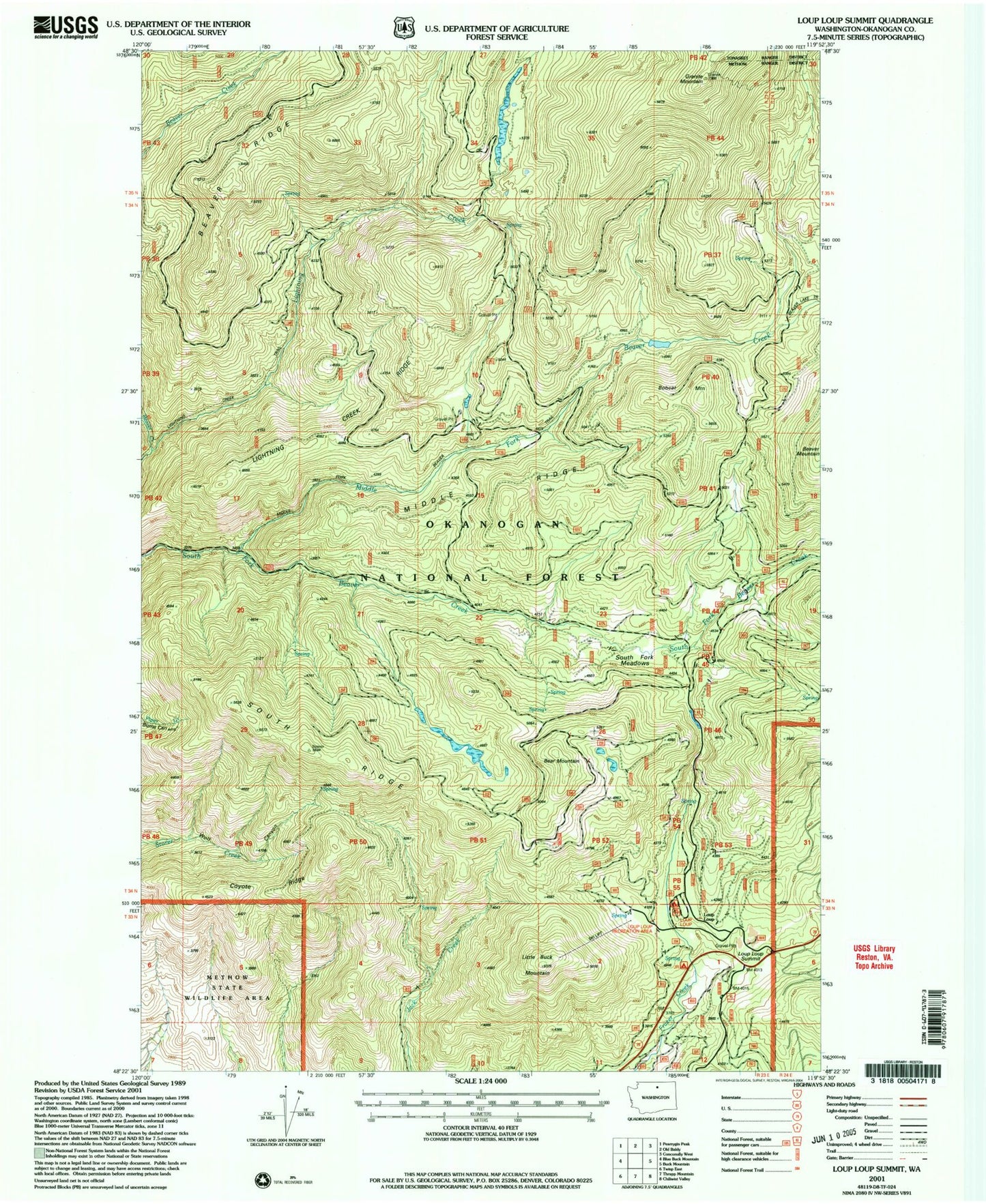 Classic USGS Loup Loup Summit Washington 7.5'x7.5' Topo Map – MyTopo ...