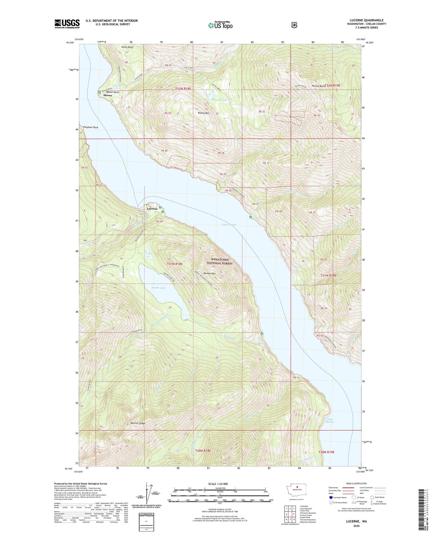 Lucerne Washington US Topo Map Image