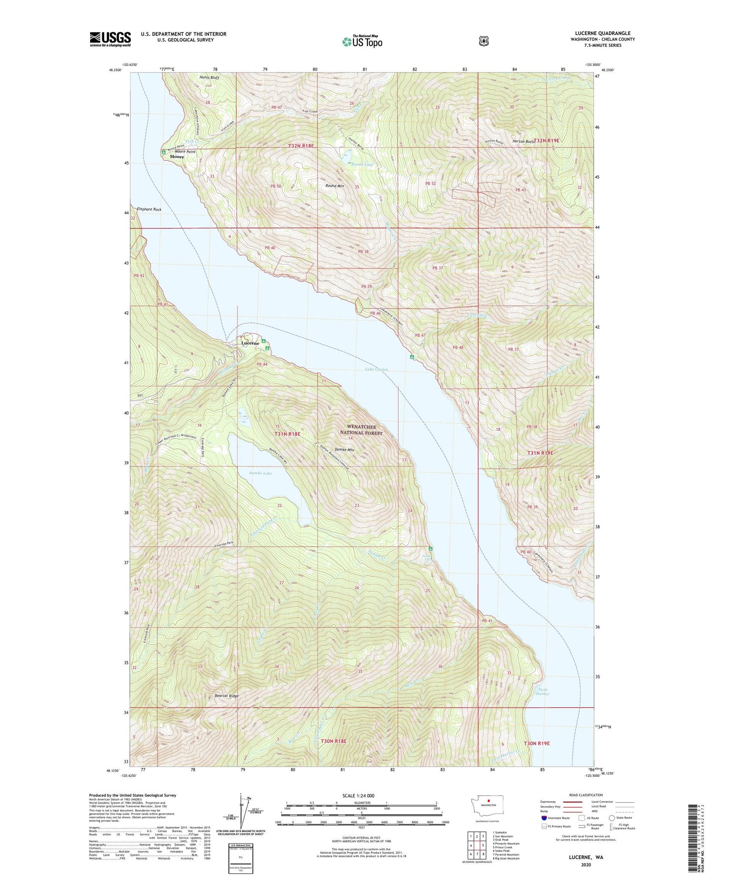 Lucerne Washington US Topo Map Image