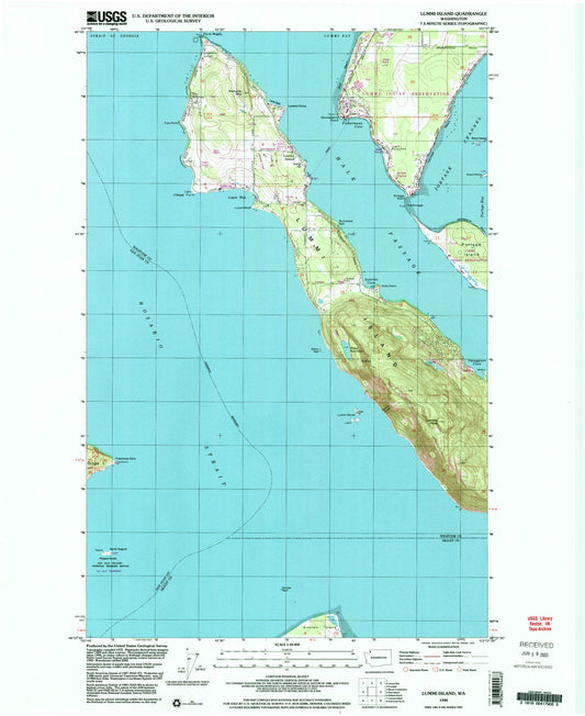 Classic USGS Lummi Island Washington 7.5'x7.5' Topo Map Image
