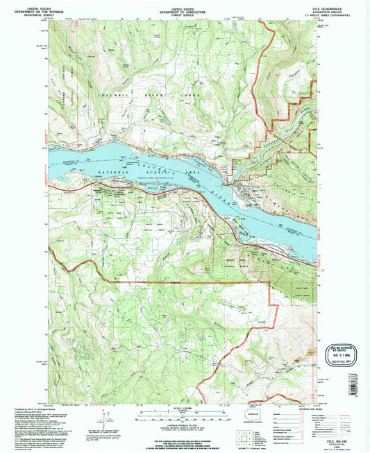 Classic USGS Lyle Washington 7.5'x7.5' Topo Map Image