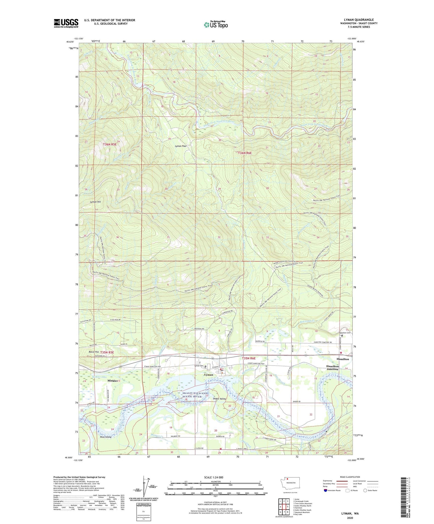 Lyman Washington US Topo Map Image