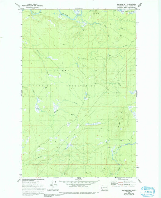 Classic USGS Macafee Hill Washington 7.5'x7.5' Topo Map Image