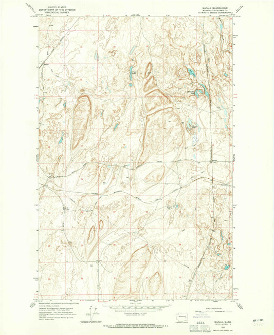 Classic USGS Macall Washington 7.5'x7.5' Topo Map Image