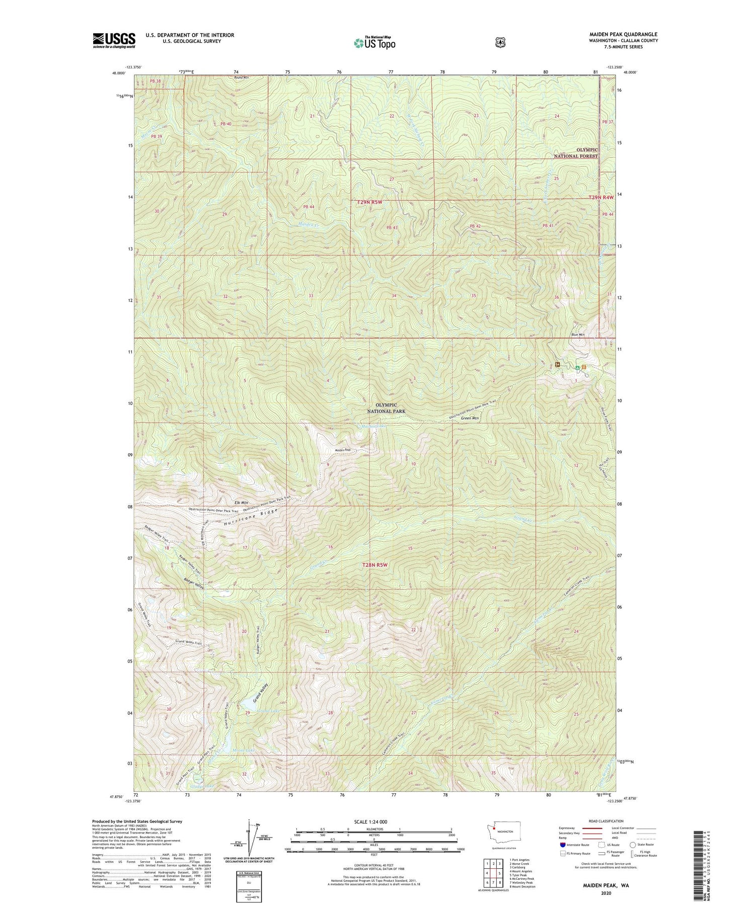 Maiden Peak Washington US Topo Map Image
