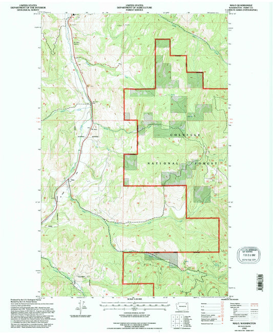 Classic USGS Malo Washington 7.5'x7.5' Topo Map Image