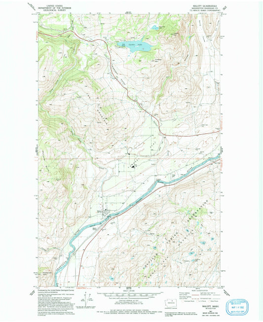 Classic USGS Malott Washington 7.5'x7.5' Topo Map Image