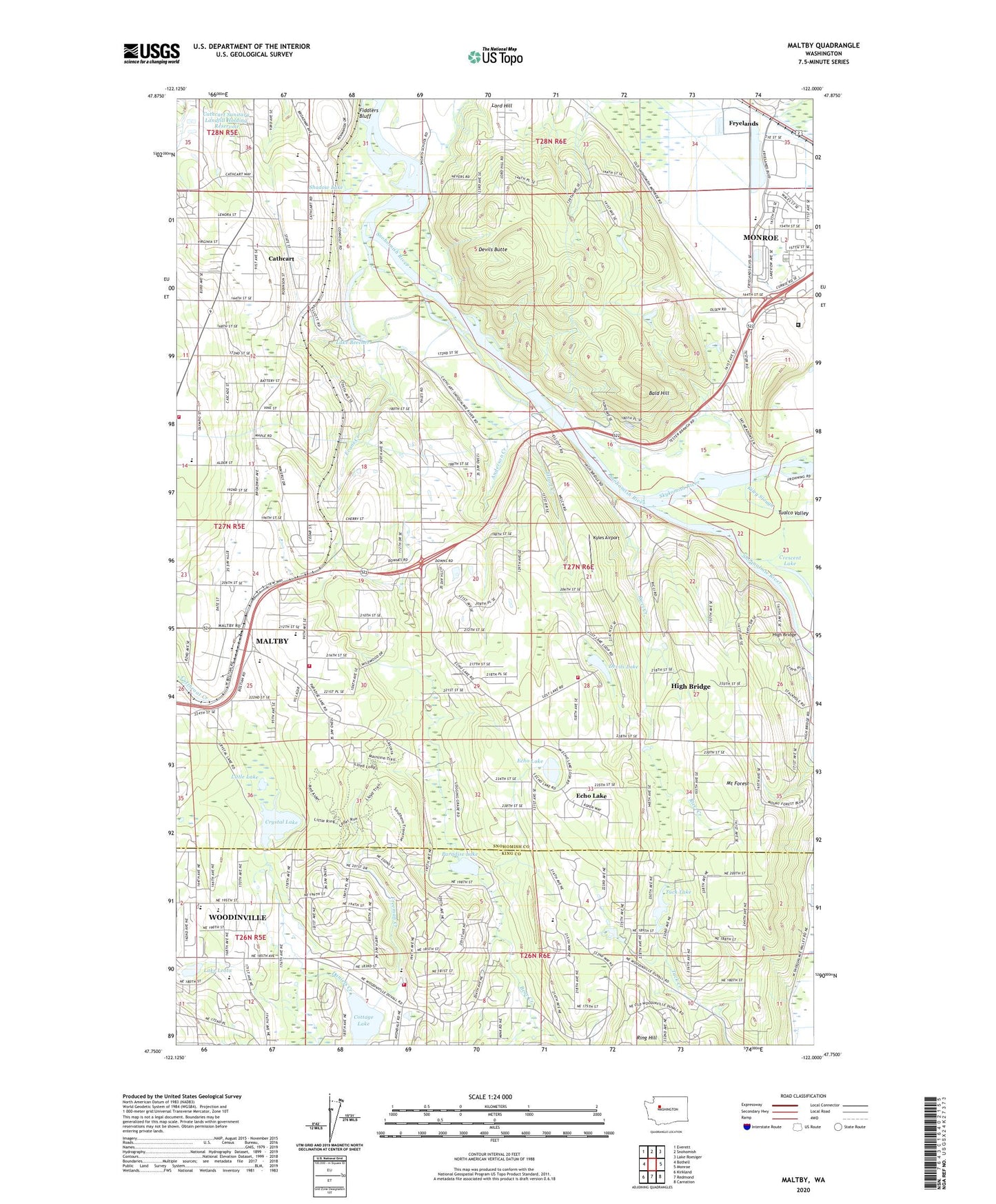 Maltby Washington US Topo Map Image