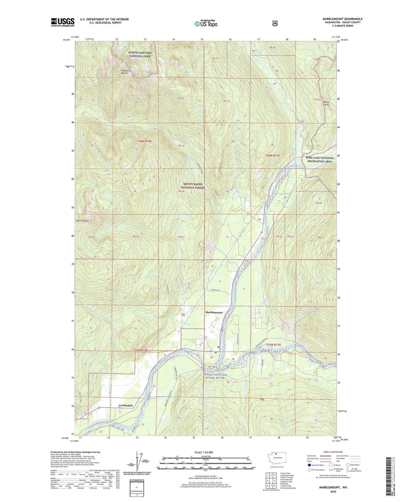 Marblemount Washington US Topo Map Image