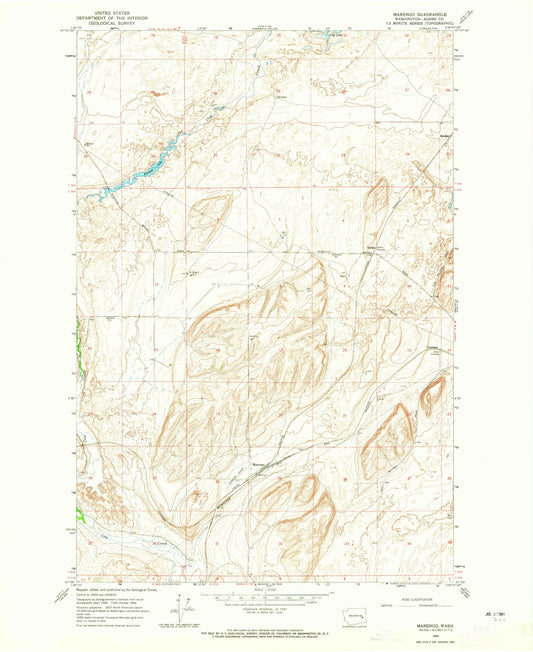 Classic USGS Marengo Washington 7.5'x7.5' Topo Map Image