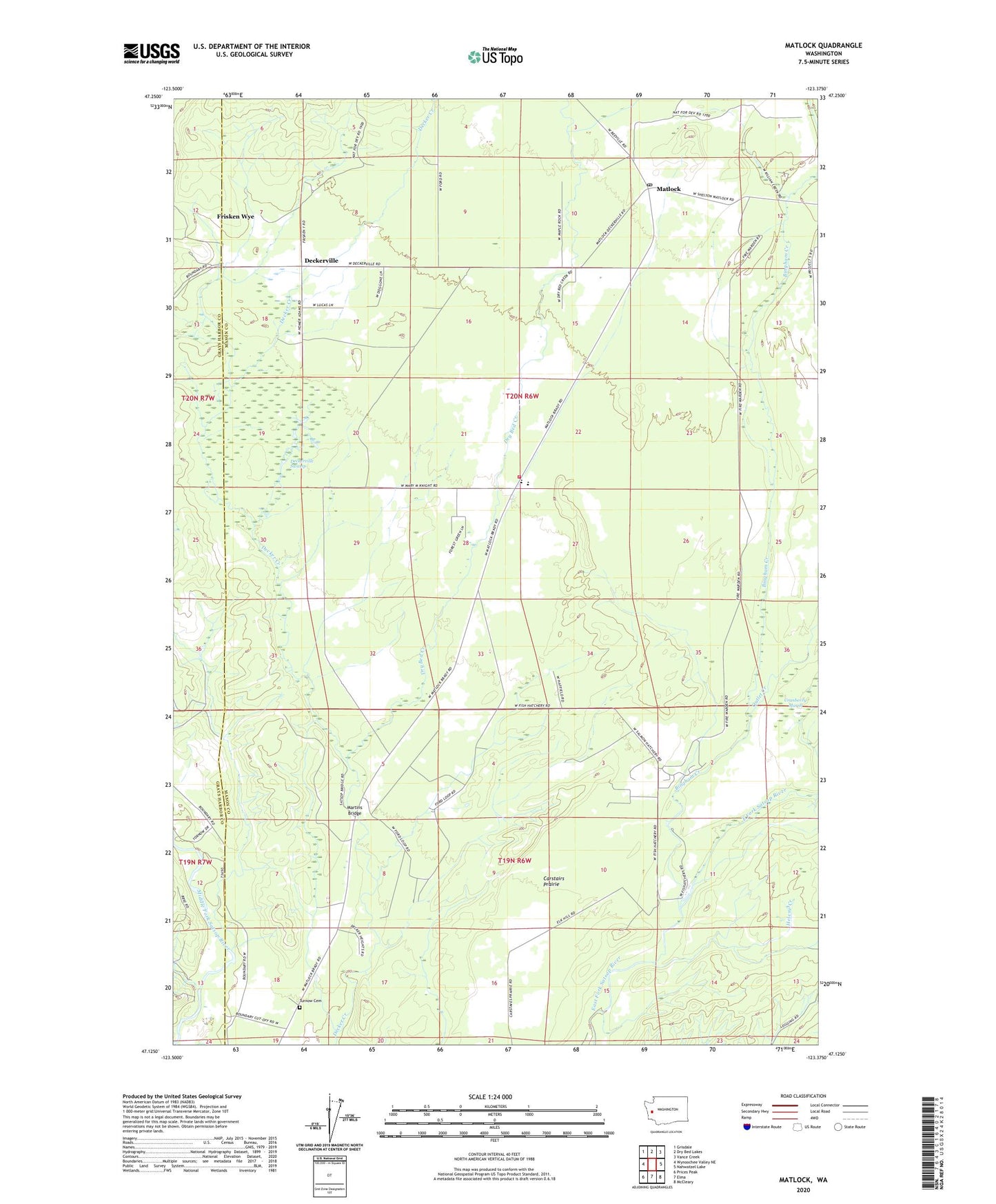Matlock Washington US Topo Map Image