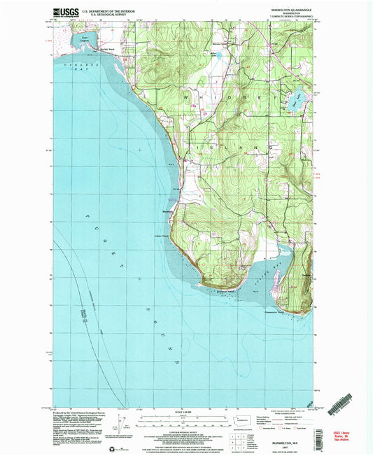 Classic USGS Maxwelton Washington 7.5'x7.5' Topo Map Image