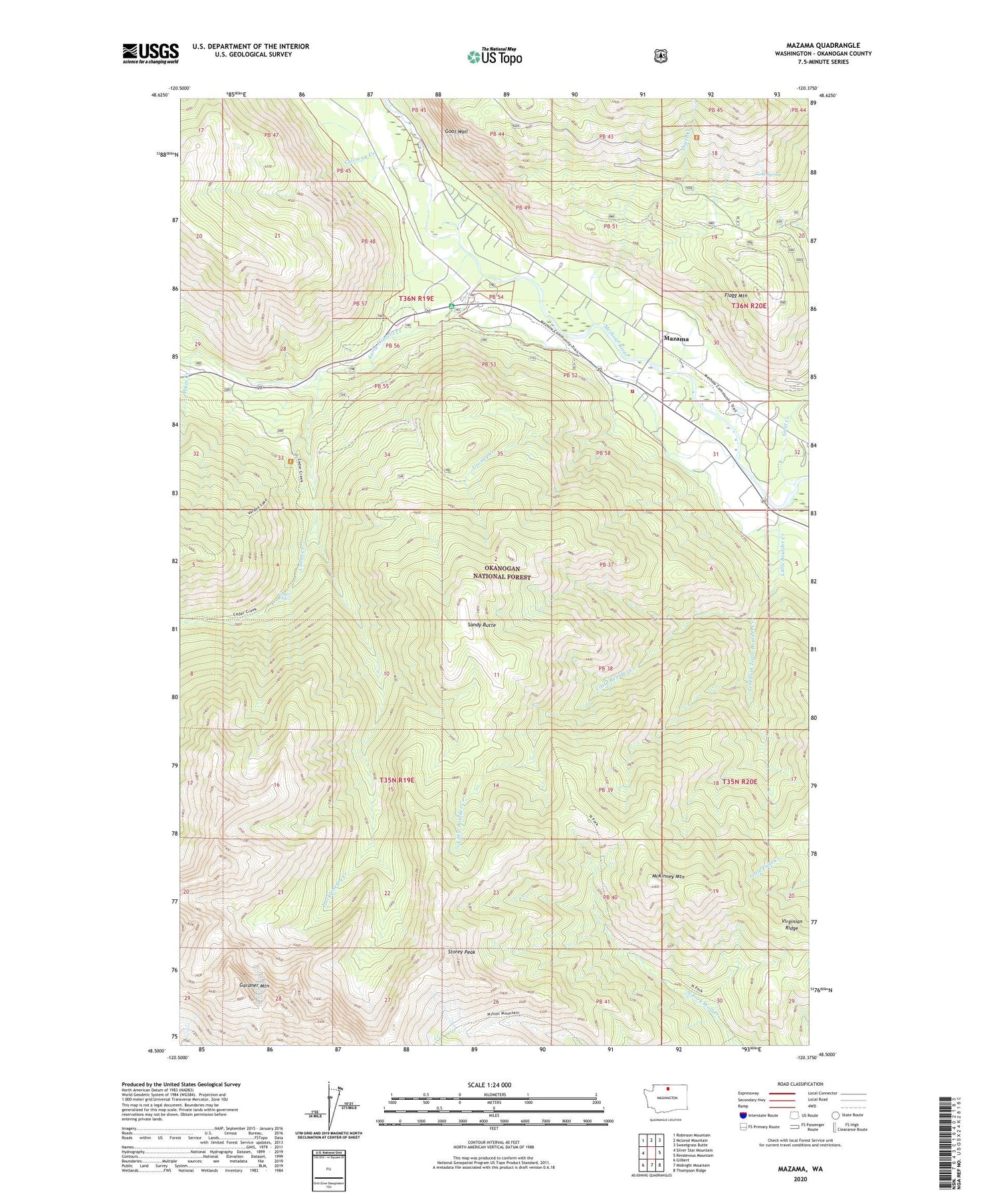 Mazama Washington US Topo Map Image