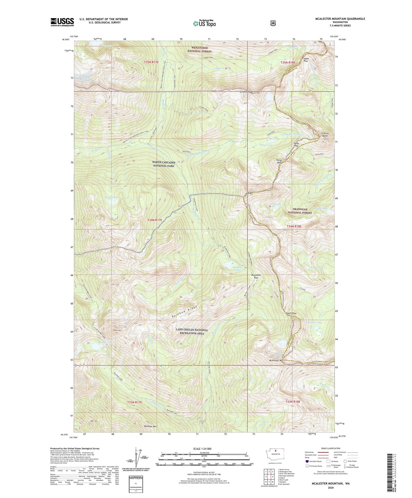 McAlester Mountain Washington US Topo Map Image