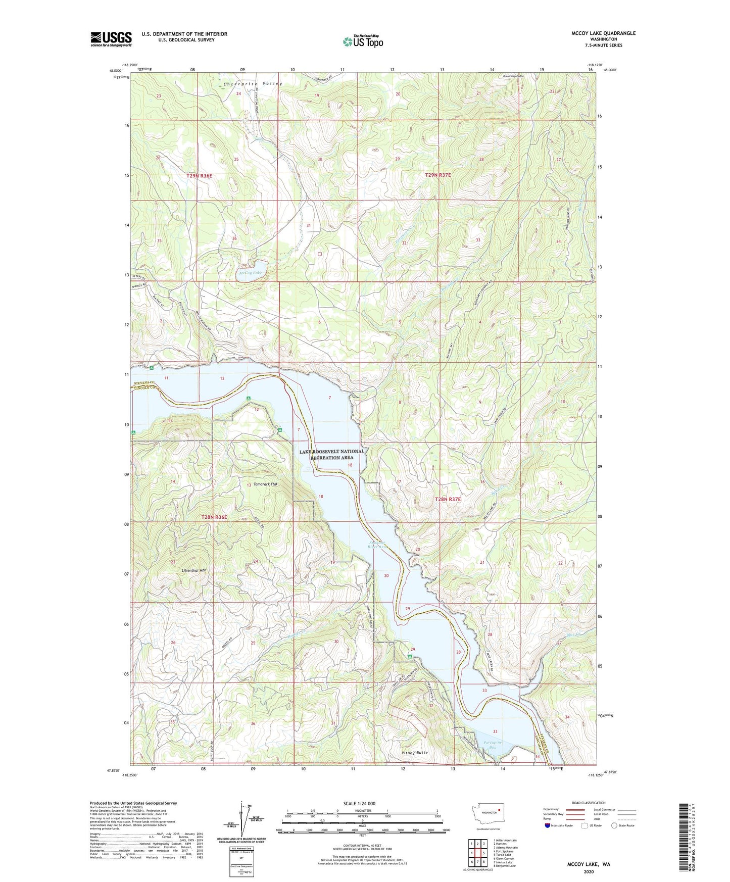 McCoy Lake Washington US Topo Map Image