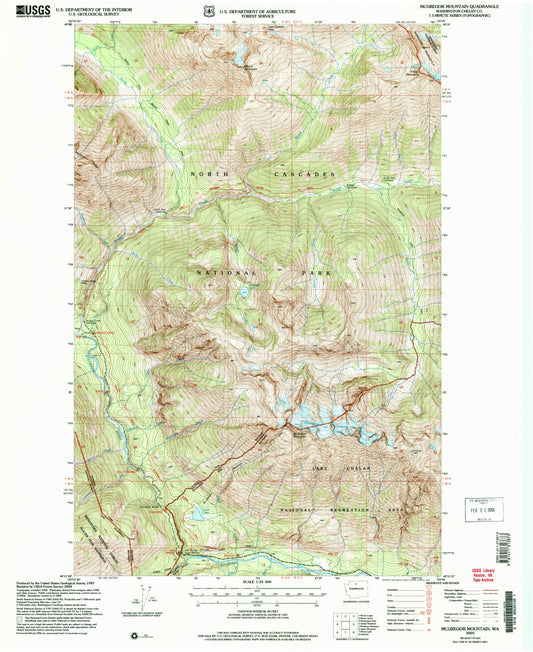 Classic USGS McGregor Mountain Washington 7.5'x7.5' Topo Map Image
