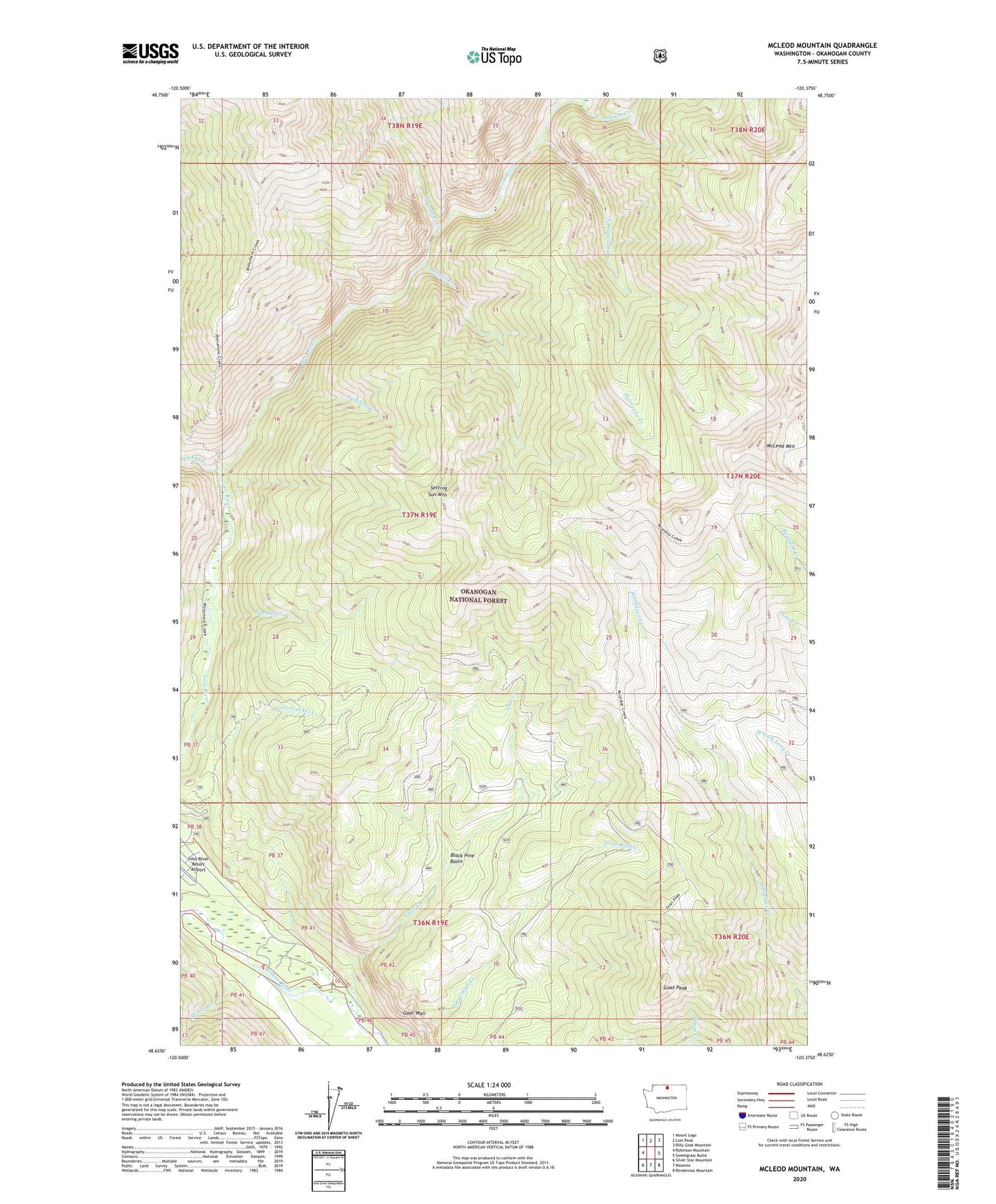 McLeod Mountain Washington US Topo Map Image
