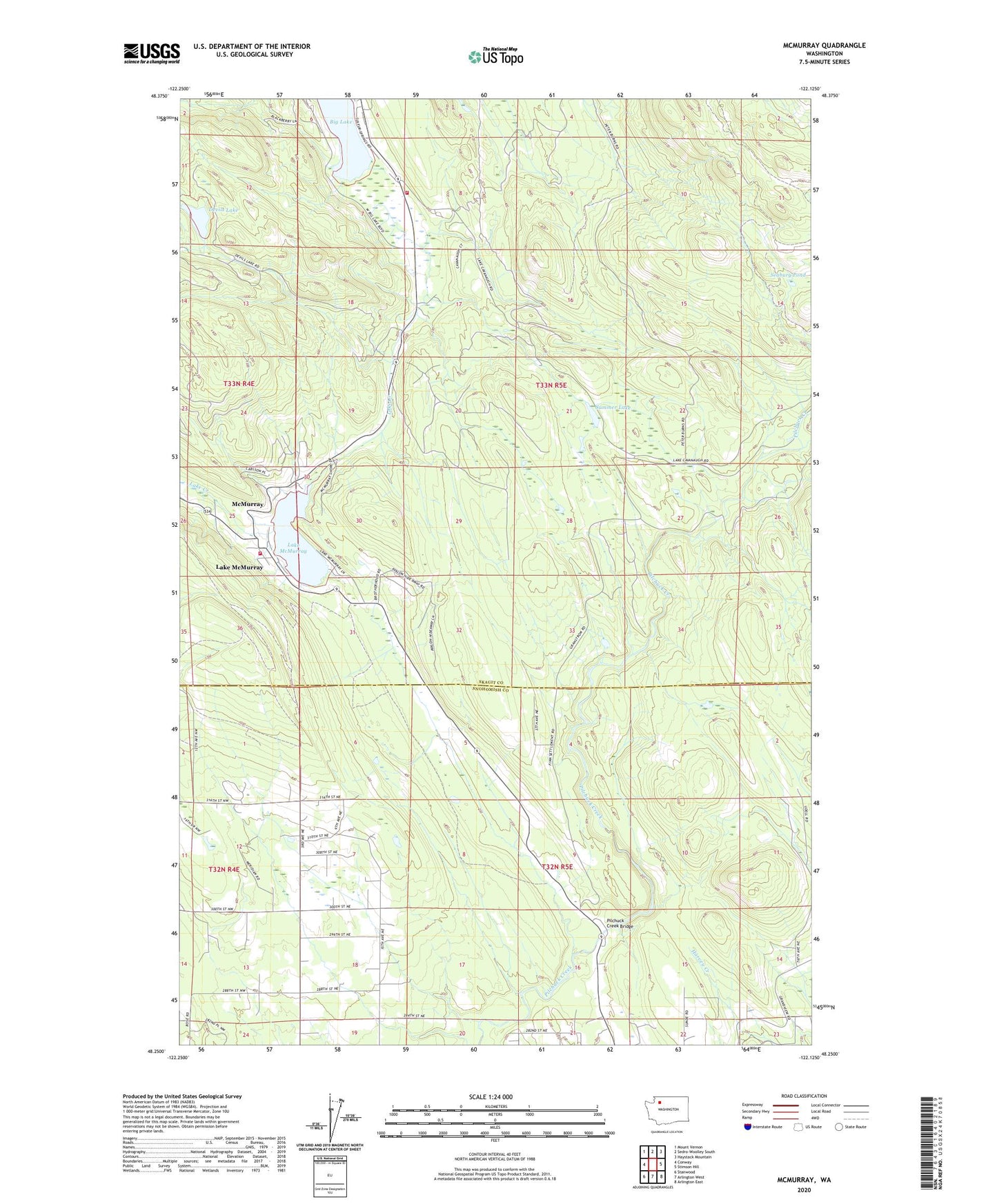 McMurray Washington US Topo Map Image