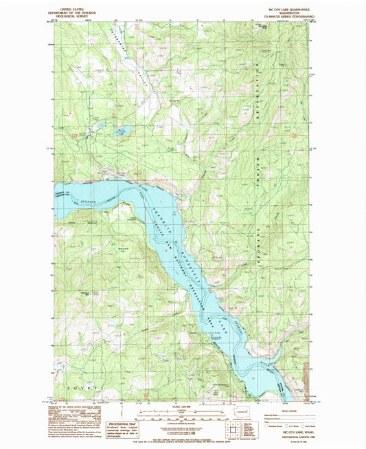 Classic USGS McCoy Lake Washington 7.5'x7.5' Topo Map Image